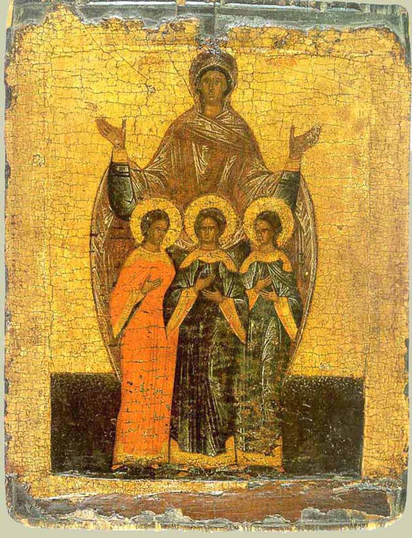 41.5.Sophia the Martyr with three daughters Faith, Hope and Charity. Russian icon