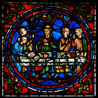 51.4.Boda de cana Vitrail Chartres Siglo XIII