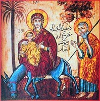 3.01.Escapar a Egipto Copto icono sigloXVIII (t. al Mualaka El Cairo)