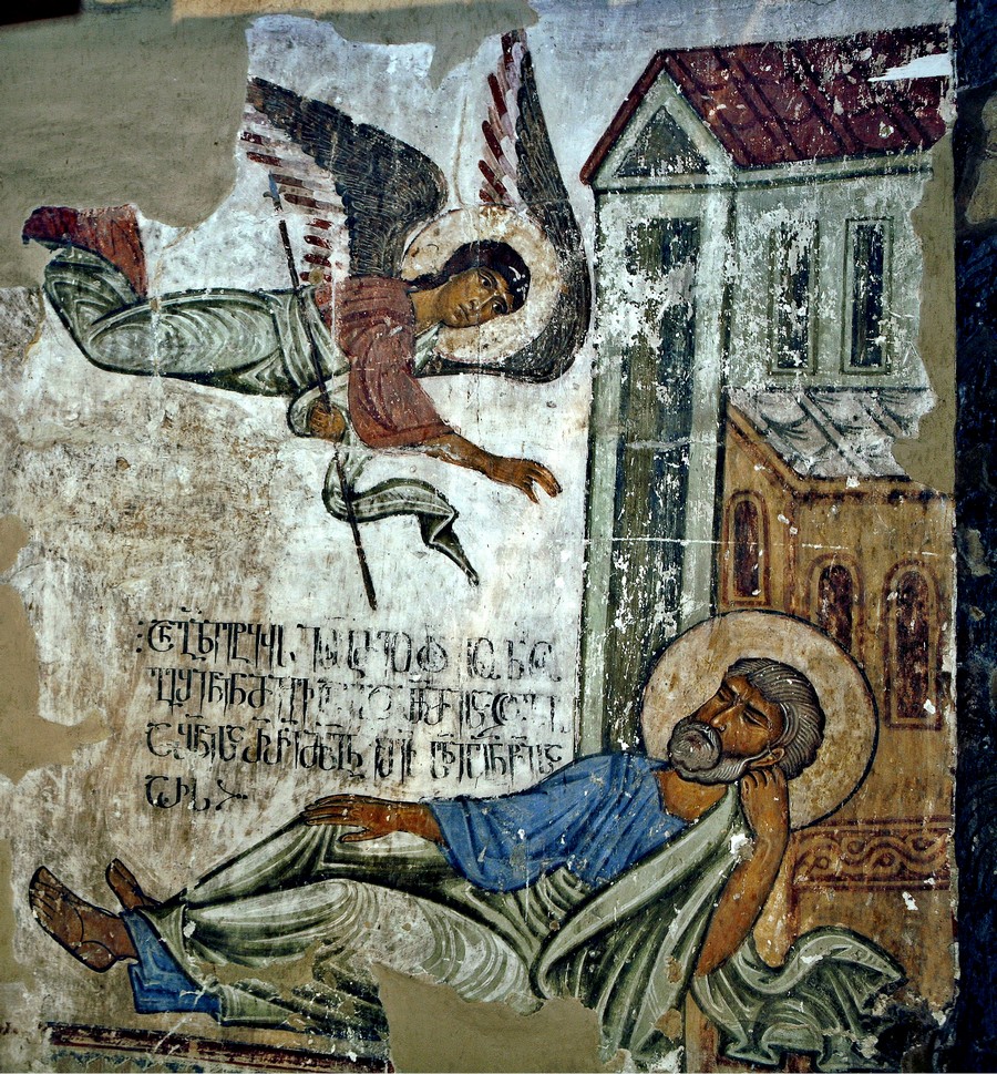 5.01.Aparicion de un angel a Jose fresco en Templo de Ateni Sioni Georgia 1080