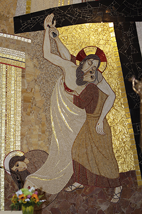 Descendimiento de la cruz, Detalle de un mosaico