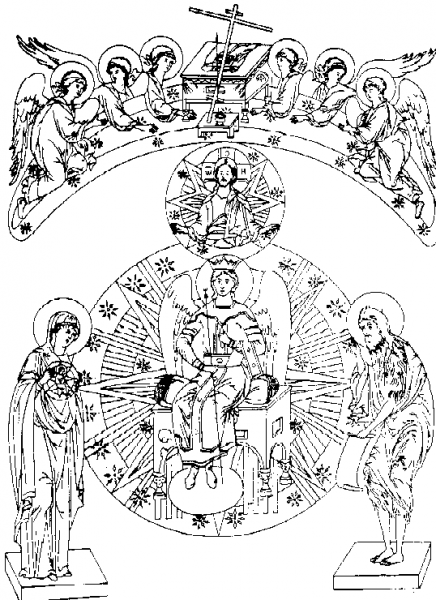 Croquis de la Sabiduría divina, esc. de Novgorod