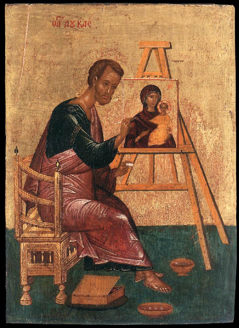 San Lucas pintando a la madre de Dios