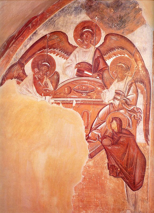 42.2. La Trinidad que da vida Teofanes el griego 1378  Fresco Iglesia de la Transfiguracion Novgorod